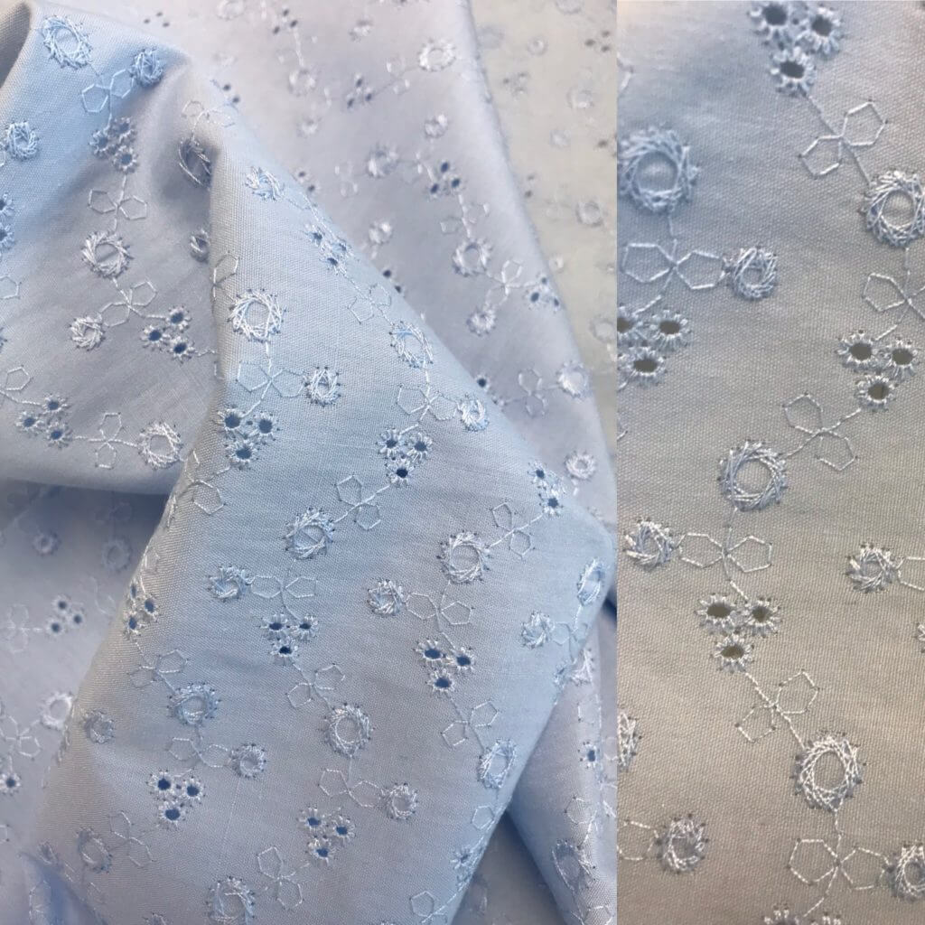 Fabric Blue Broiderie Anglaise