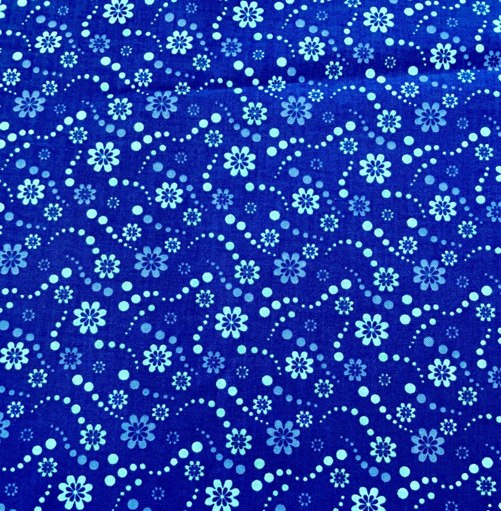 Fabric  Organic Cotton Blue Floral