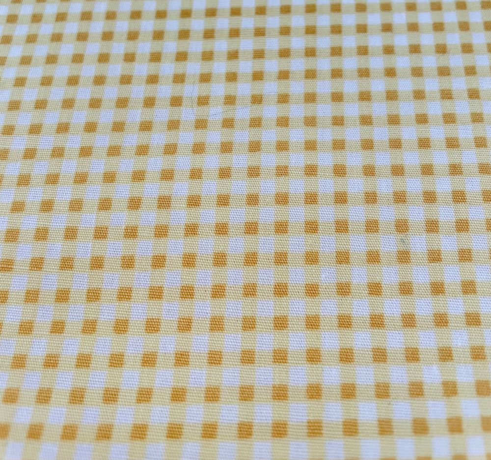 Fabric Cotton Yellow Gingham