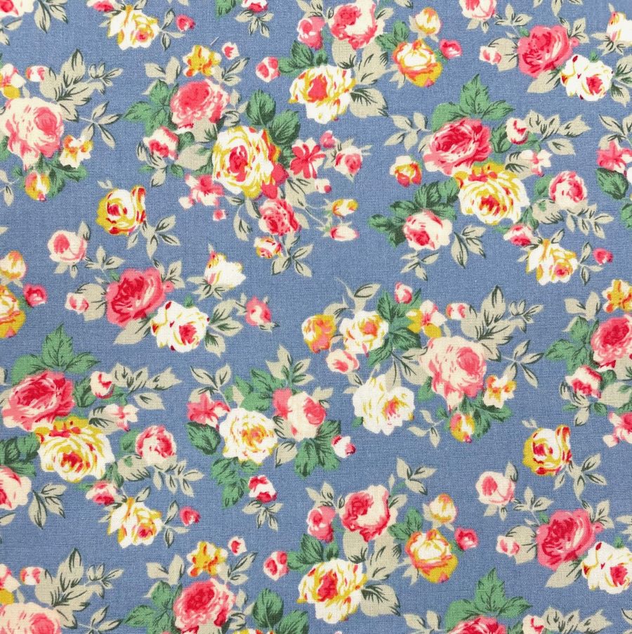 Fabric Tea Party Rose Cotton Print