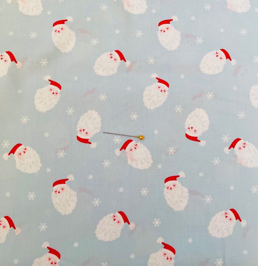 Fabric Christmas Time Santa Cotton Print