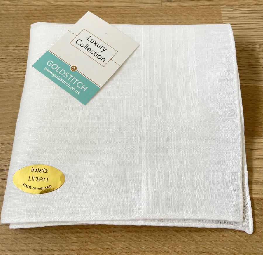 Gents Irish Linen Handkerchief -Rolled Hem
